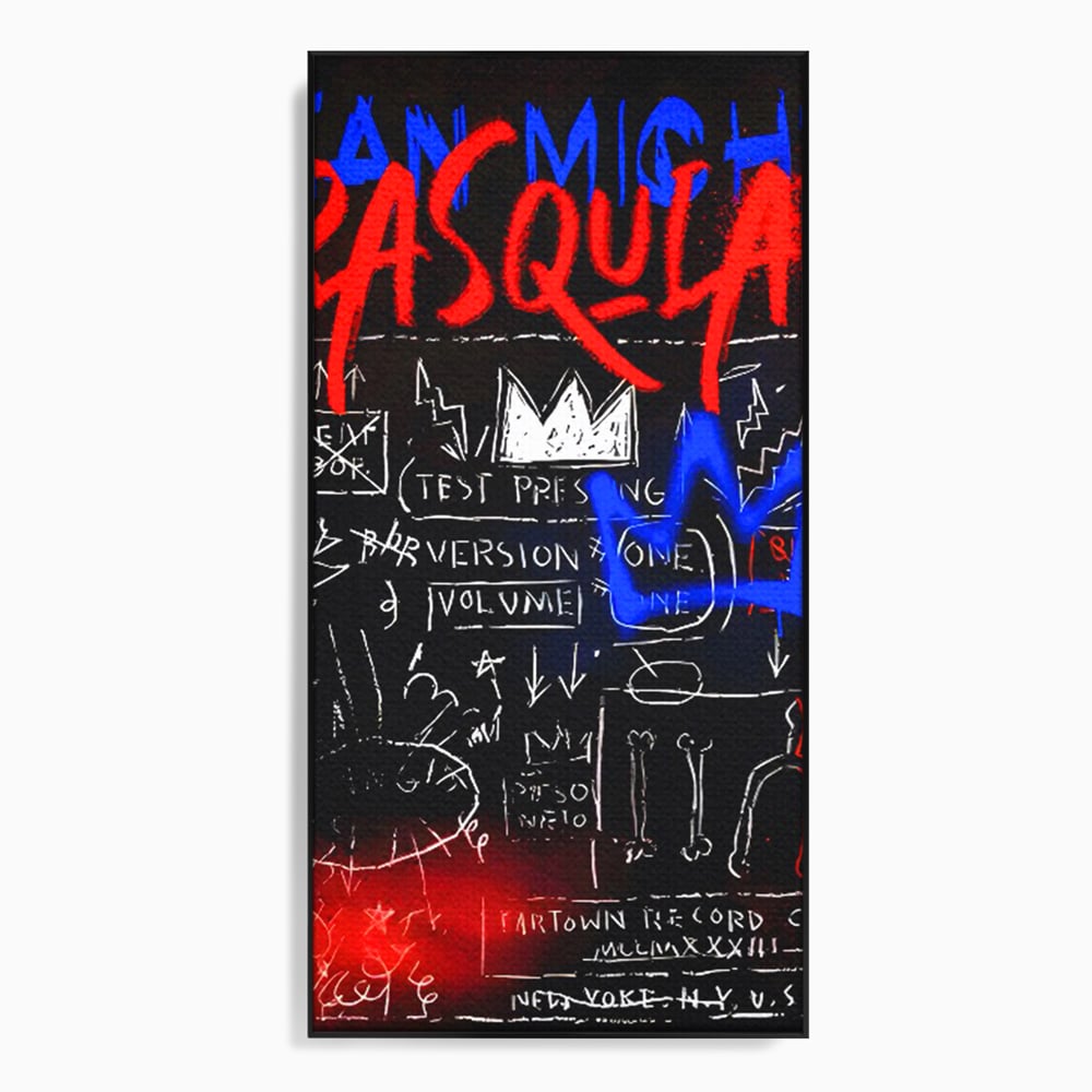 Tablou canvas cu tablou canvas cu grafica pop art, in rama de aluminiu negru